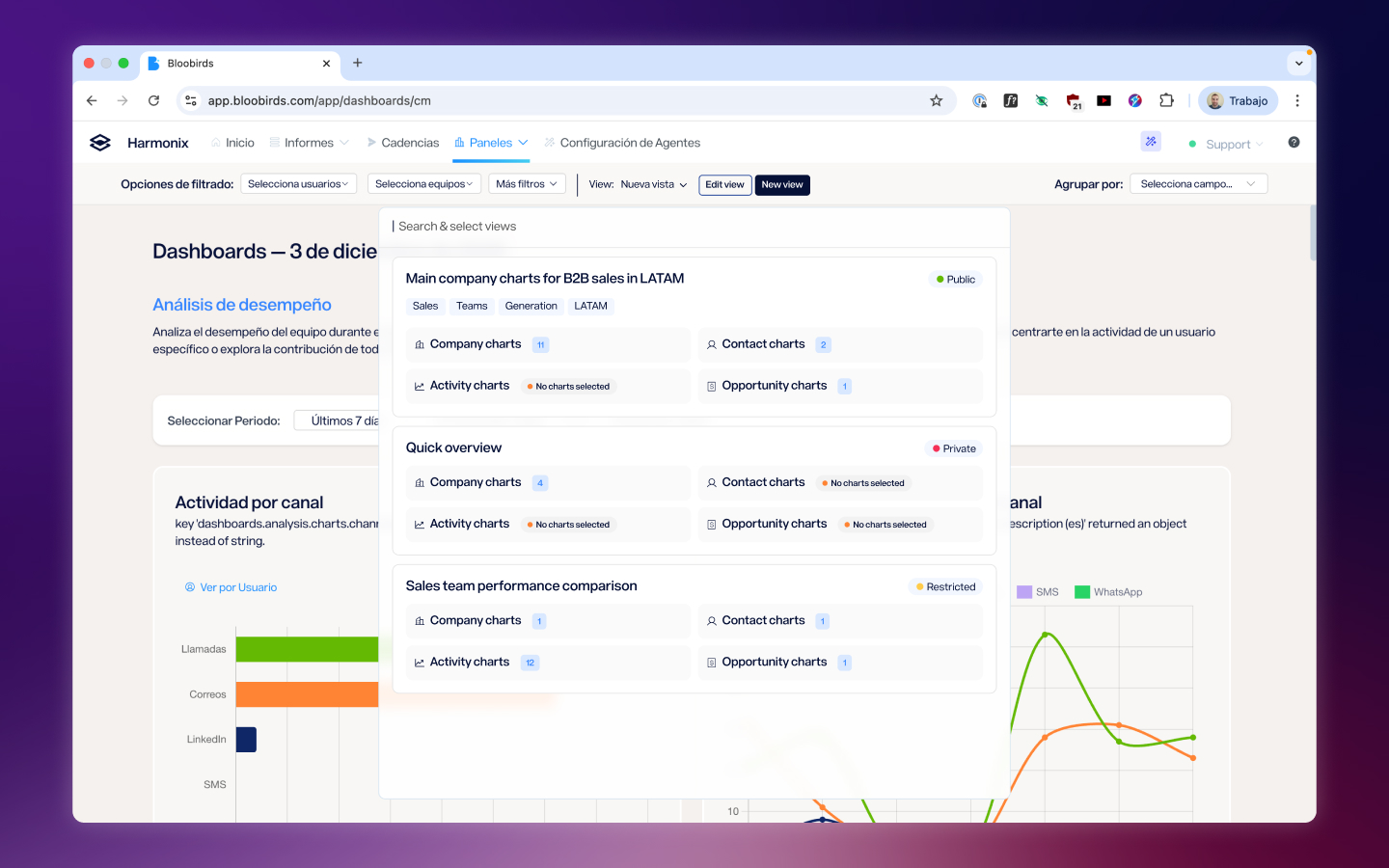 Search custom views