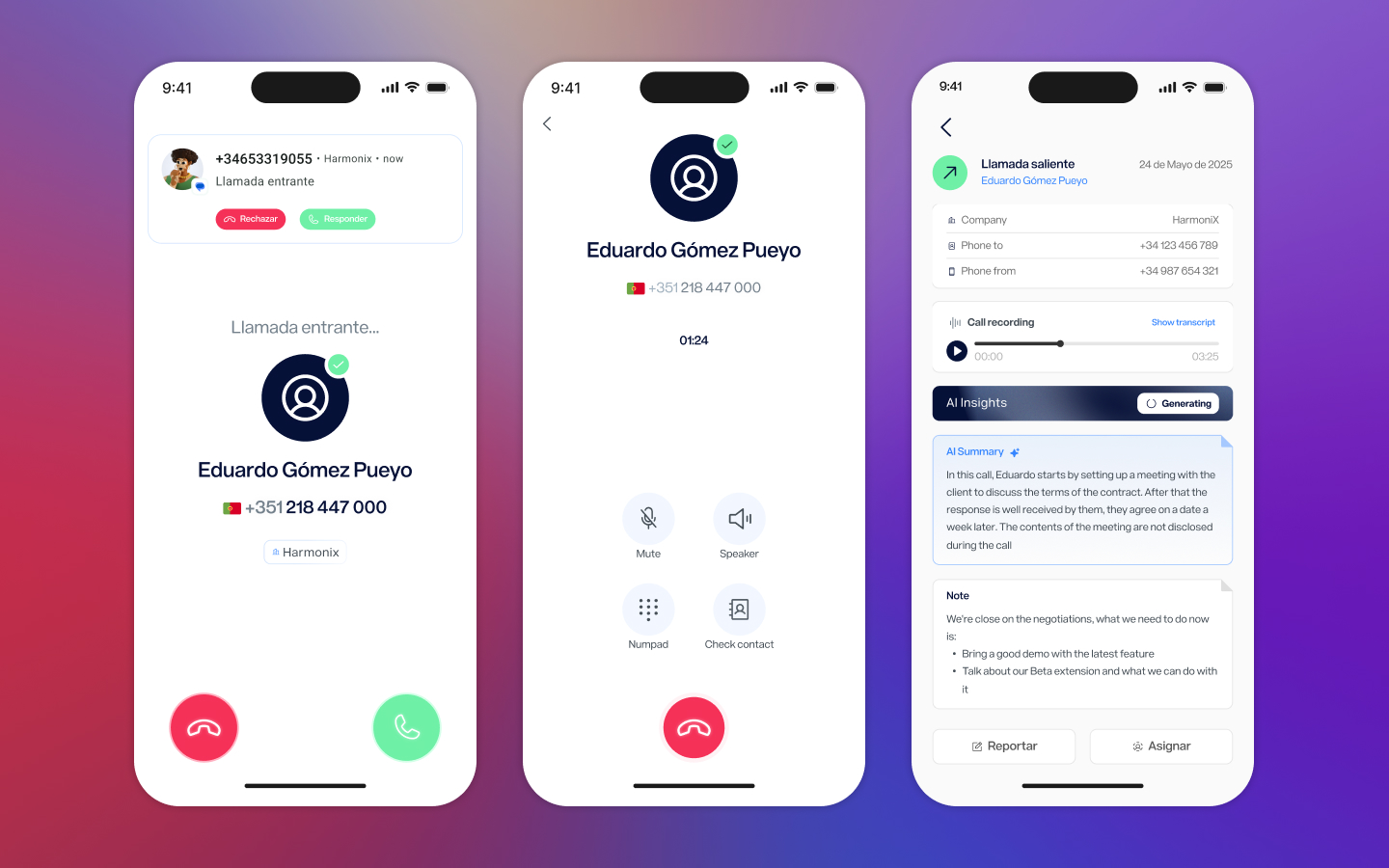 Call screen